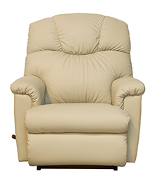 כסא משרדי אורטופדי LAZBOY LANCER כורסת טלוויזיה לייזיבוי  לנסר מתנדנדת עור לבן אבן 