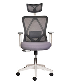 כסא משרדי אורטופדי EXPLORE  כיסא מחשב ארגונומי ואורטופדי אפור בהיר כולל ידיות מתכווננות ומשענת ראש